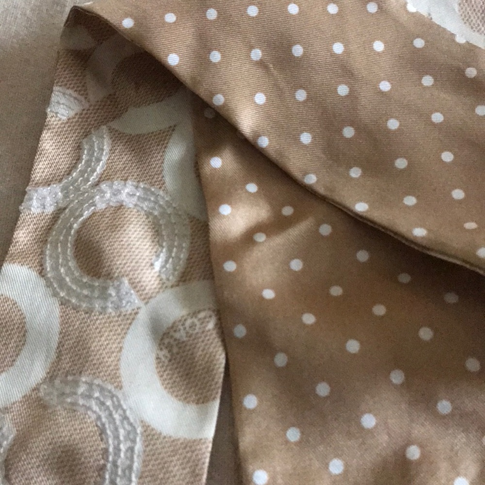 Coach Sequined Scarf Twilly Tan & Beige - Picture 4 of 5
